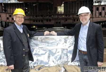 德國Meyer Werft船廠一艘超大郵輪鋪龍骨