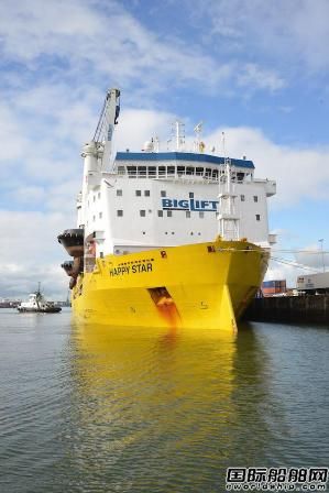 BigLift重吊船“Happy Star”抵達鹿特丹港