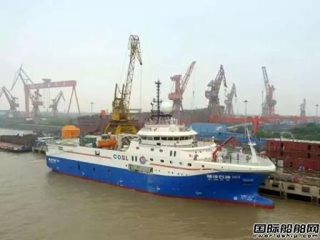 上海船廠“海洋石油760”輪出海試航   