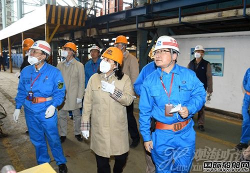 中國海洋大學領導赴江南造船察看“東方紅3”建造