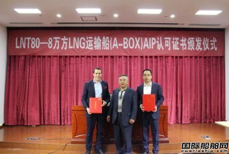 上船院8萬方LNG船（A-BOX）獲CCS AIP認證