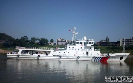桂江造船2艘巡邏船一船試航一船下水