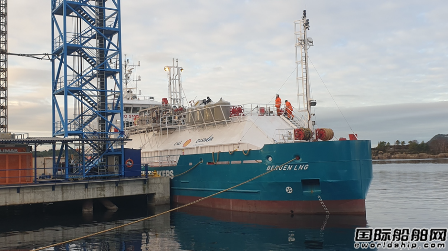 挪威首艘LNG加注船“Bergen LNG”號準(zhǔn)備氣試