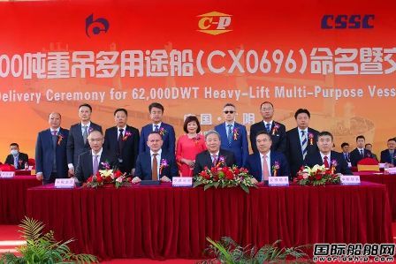 中船澄西為中波輪船建造世界最大重吊船命名交付