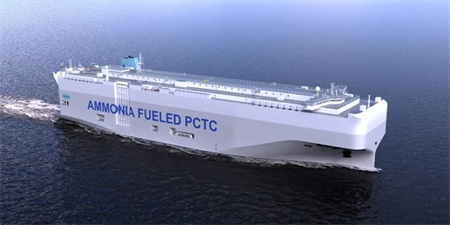 上船院氨燃料動力7000車位汽車運輸船獲得DNV原則性認可