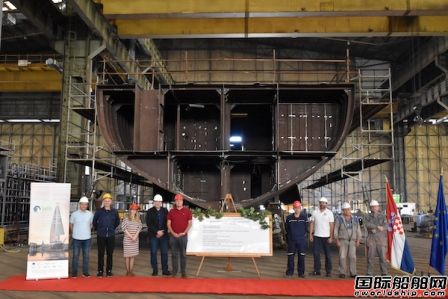 Brodosplit船廠建造風帆電動游船鋪設龍骨