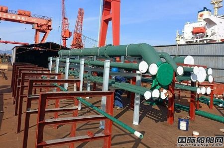 威海金陵首艘7000車雙燃料汽車滾裝船單元模塊開始組裝