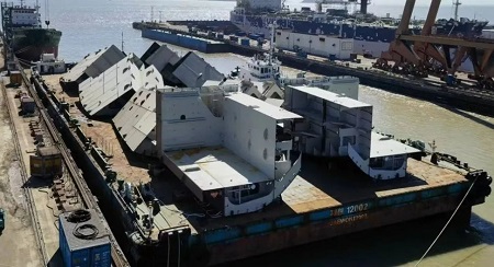 中集長宏順利交付三星重工首批納品分段