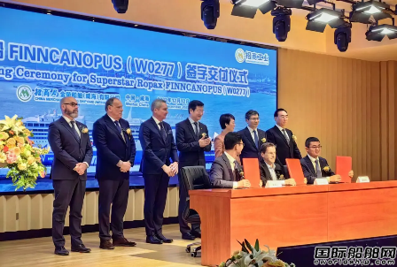 威海金陵建造Finnlines第二艘郵輪級高端客滾船交付