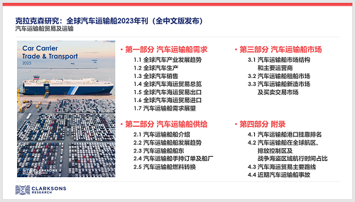 克拉克森研究:汽車運輸船成2023年表現(xiàn)最好船型