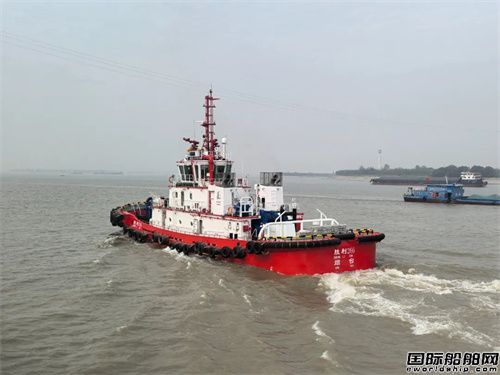 江新造船為勝利油田建造兩艘5000馬力全回轉(zhuǎn)拖輪交付離廠