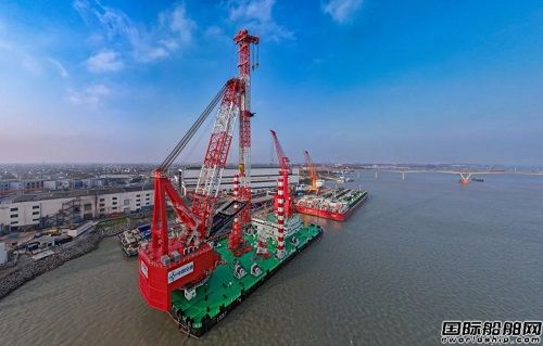 國內首艘自主研制110米架高旋轉式打樁船交付