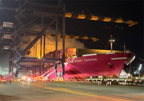 ONE起火集裝箱船已重返洛杉磯港卸貨